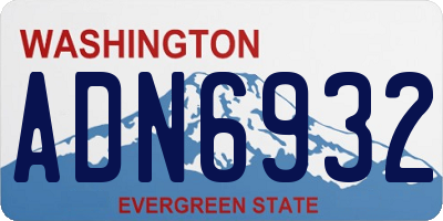 WA license plate ADN6932