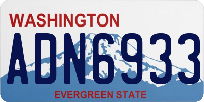 WA license plate ADN6933