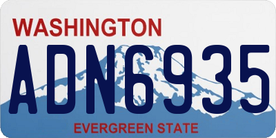 WA license plate ADN6935