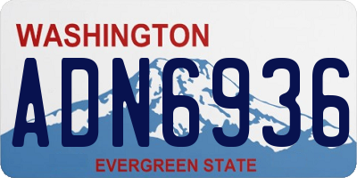 WA license plate ADN6936