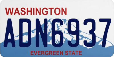 WA license plate ADN6937