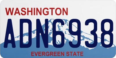 WA license plate ADN6938