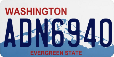 WA license plate ADN6940