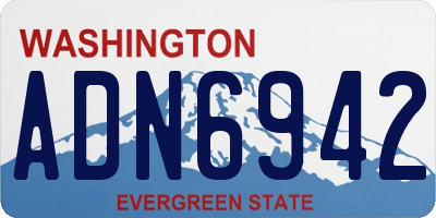 WA license plate ADN6942