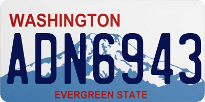 WA license plate ADN6943