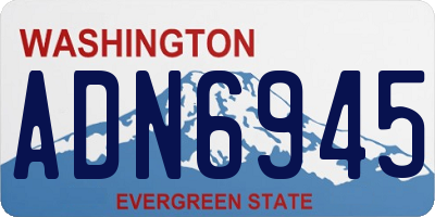 WA license plate ADN6945
