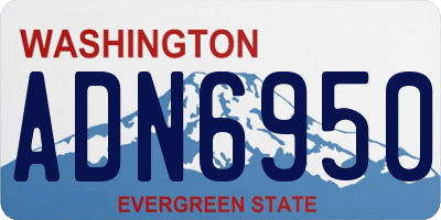 WA license plate ADN6950