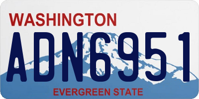 WA license plate ADN6951