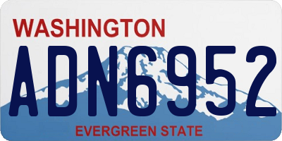 WA license plate ADN6952