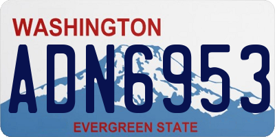 WA license plate ADN6953