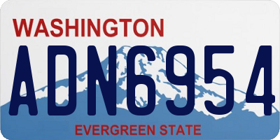 WA license plate ADN6954