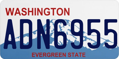 WA license plate ADN6955