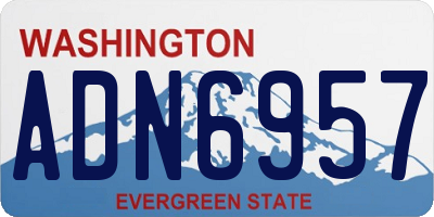 WA license plate ADN6957