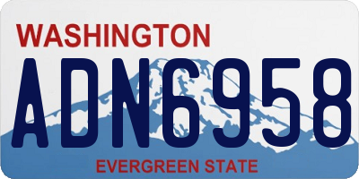 WA license plate ADN6958