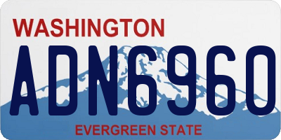 WA license plate ADN6960