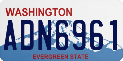 WA license plate ADN6961
