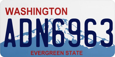 WA license plate ADN6963