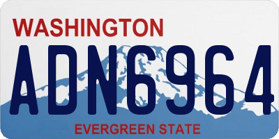 WA license plate ADN6964