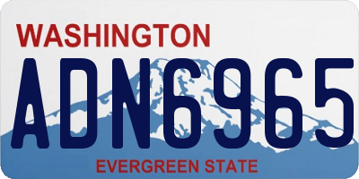 WA license plate ADN6965