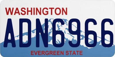 WA license plate ADN6966