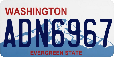 WA license plate ADN6967