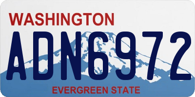WA license plate ADN6972