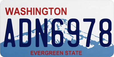 WA license plate ADN6978
