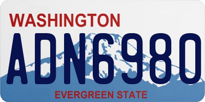 WA license plate ADN6980