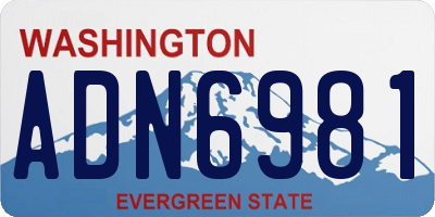 WA license plate ADN6981