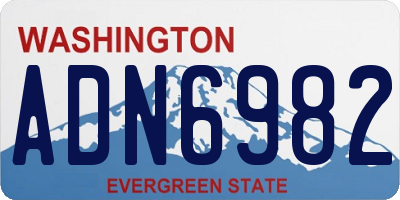 WA license plate ADN6982