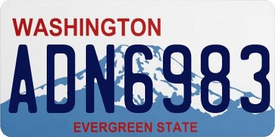 WA license plate ADN6983