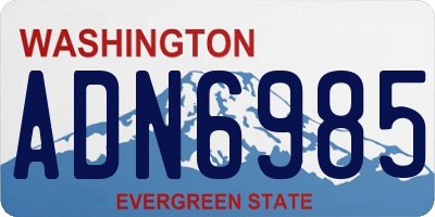WA license plate ADN6985