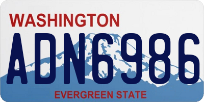 WA license plate ADN6986