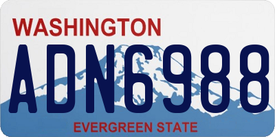 WA license plate ADN6988