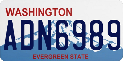 WA license plate ADN6989