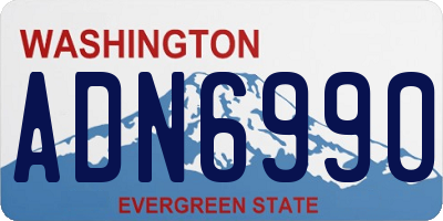 WA license plate ADN6990