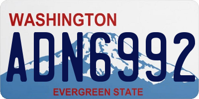 WA license plate ADN6992