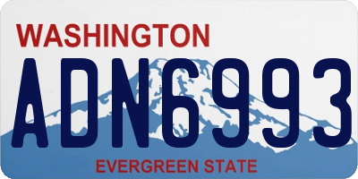 WA license plate ADN6993
