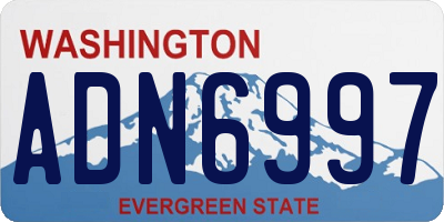 WA license plate ADN6997