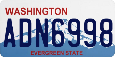 WA license plate ADN6998
