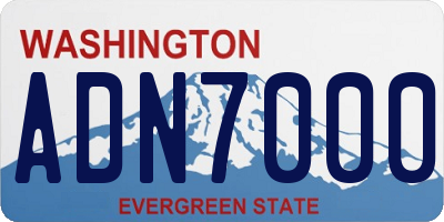 WA license plate ADN7000