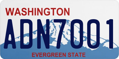 WA license plate ADN7001