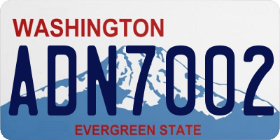 WA license plate ADN7002