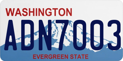 WA license plate ADN7003