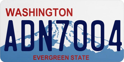 WA license plate ADN7004