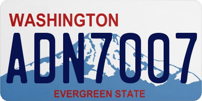 WA license plate ADN7007