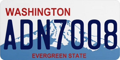 WA license plate ADN7008