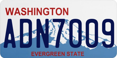 WA license plate ADN7009