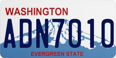 WA license plate ADN7010