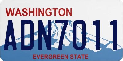 WA license plate ADN7011